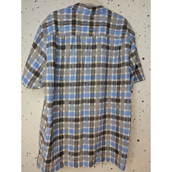 EUC Tommy Bahama Men's LRG Plaid Hawaiian Island Modern Fit Silk Shirt - Picture 2 of 7